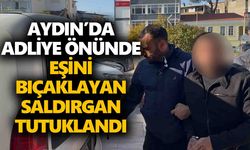 Aydın’da adliye önünde eşini bıçaklayan saldırgan tutuklandı