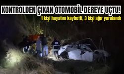 Kontrolden çıkan otomobil dereye uçtu!