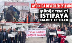 Aydın’da deveciler eylemde: Müdür Temiz’i istifaya davet ettiler