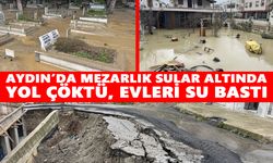 Aydın’da mezarlık sular altında, yol çöktü, evleri su bastı