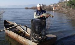 Söke Ovası’ndaki taşkın köylerdeki yerel balıkçıları heyecanlandırdı