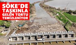 Söke’de taşkınla gelen tortu temizleniyor