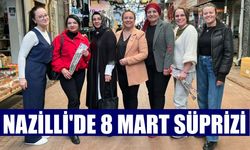 Nazilli’de kadın girişimciler Uzun Çarşı'da karanfil dağıttı