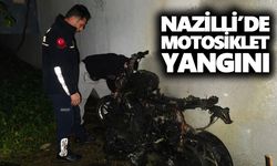 Nazilli’de motosiklet yangını