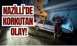 Nazilli’de park halindeki otomobilde yangın paniği