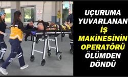 Nazilli’de yol çalışması yapan iş makinası uçuruma devrildi