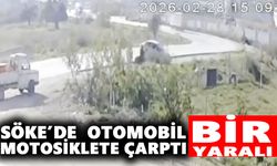 Söke’de otomobil motosiklete çarptı: 1 yaralı