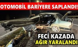 Kontrolden çıkan araç bariyere saplandı: Sürücü ağır yaralı
