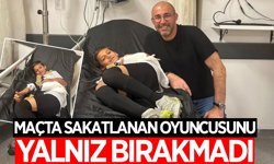 Başkan Zencirci, sakatlanan minik oyuncuyu hastanede yalnız bırakmadı
