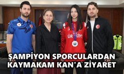 Şampiyon sporculardan Kaymakam Kan'a ziyaret
