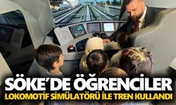 Söke’de öğrenciler lokomotif simülatörü ile tren kullandı