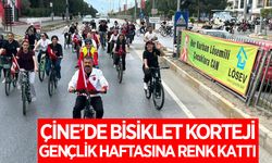 Çine'de bisiklet korteji gençlik haftasına renk kattı