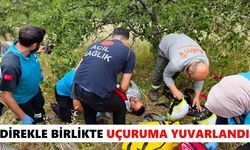 Kuyucak'ta korkutan anlar: Direkle birlikte uçuruma yuvarlandı