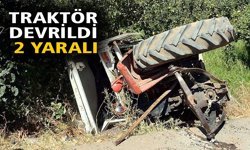 Traktör devrildi: 2 yaralı