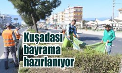 Kuşadası’nda bayram öncesi temizlik ve peyzaj seferberliği