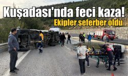 Kuşadası’nda otomobil ile minibüs çarpıştı: 12 yaralı