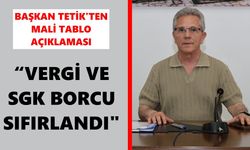 Başkan Tetik'ten mali tablo açıklaması