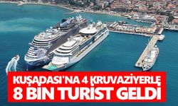 Kuşadası'na 4 kruvaziyerle 8 bin turist geldi