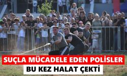 Aydın'da polisler üniformaları çıkarıp yarıştı