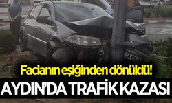 Aydın'da trafik kazası! Facianın eşiğinden dönüldü