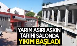 Aydın'ın tarihi spor salonunda yıkım başladı
