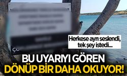 Aydın'da ağaca asılan ilginç uyarı dikkat çekti