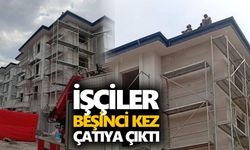 Bozdoğan'da TOKİ şantiyesinde ücret protestosu