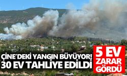 Çine’deki yangın büyüyor! 30 ev tahliye edildi