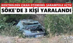 Kontrolden çıkan otomobil şarampole uçtu: Söke'de 3 kişi yaralandı
