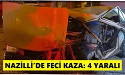 Nazilli'de feci çarpışma: Kazanın ardından otomobil alev aldı