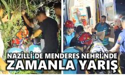 Nazilli'de Menderes Nehri'nde zamanla yarış