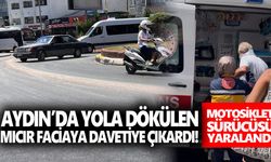 Aydın’da yola dökülen mıcır faciaya davetiye çıkardı! Motosiklet sürücüsü yaralandı