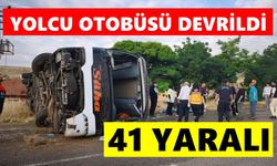 Yolcu otobüsü devrildi: 41 yaralı