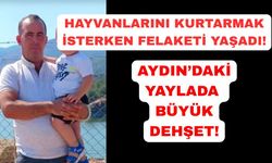Hayvanlarını kurtarmak isterken alevlerin arasında kaldı