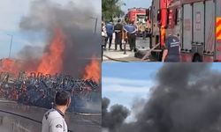 Hastane bahçesindeki yangın ekipleri seferber etti