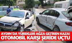 Aydın’da yürekleri ağza getiren kaza! Otomobil karşı şeride uçtu