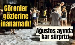Görenler gözlerine inanamadı! Ağustos ayında kar sürprizi