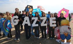 Aydın'da Gazzeli çocuklar için uçurtmalar gökyüzüne bırakıldı
