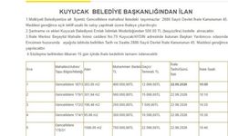 Kuyucak Belediyesi 11 taşınmazı satışa çıkarıyor