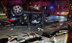 Nazilli’de feci kaza: Otomobil ters döndü, motoru metrelerce fırladı