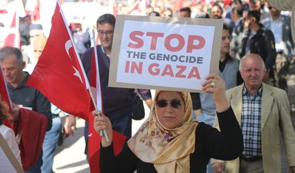 Muğla'da İsrail'in Gazze'ye saldırıları protesto edildi