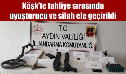 Köşk’te tahliye sırasında uyuşturucu ve silah ele geçirildi