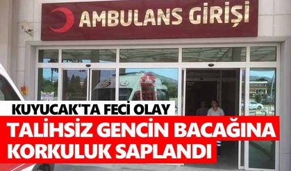 Kuyucak'ta feci olay: Talihsiz gencin bacağına korkuluk saplandı