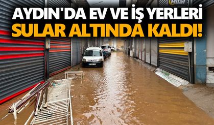 Aydın'da ev ve iş yerlerini su bastı!