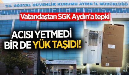 Aydın SGK'da tepki çeken uygulama! Vatandaş ağır cihazı 4.kata kendi taşıyor!