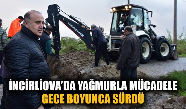 İncirliova’da yağmurla mücadele gece boyunca sürdü