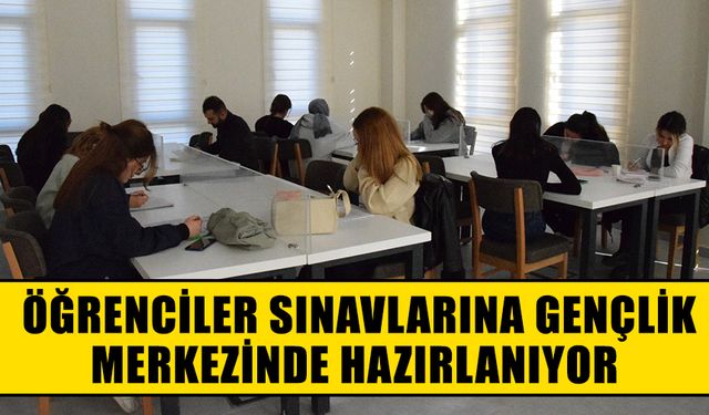 Yenipazar'da üniversite öğrencileri sınavlarına gençlik merkezinde hazırlanıyor