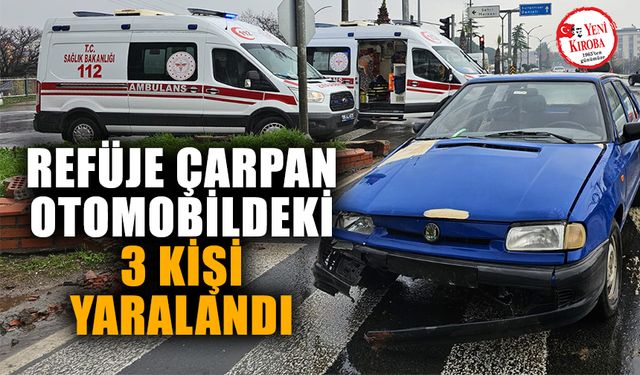 Köşk'te refüje çarpan otomobildeki 3 kişi yaralandı