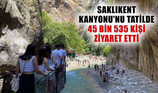 Saklıkent Kanyonu'nu tatilde 45 bin 535 kişi ziyaret etti