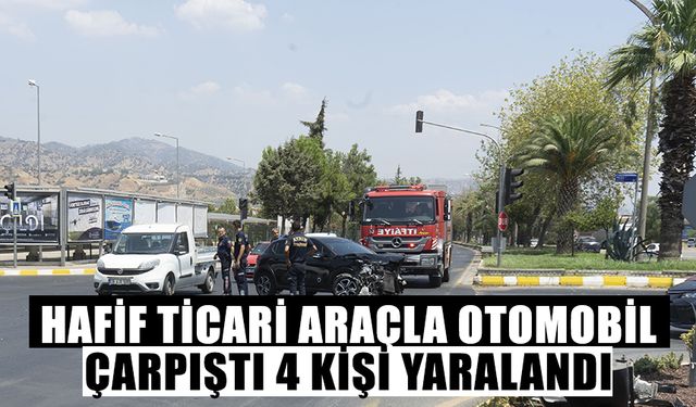 Aydın'da hafif ticari araçla otomobilin çarpışması sonucu 4 kişi yaralandı